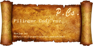Pilinger Csörsz névjegykártya